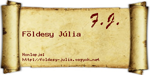 Földesy Júlia névjegykártya