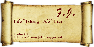 Földesy Júlia névjegykártya